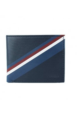 [新登場]Tommy Hilfiger Men's Leather Double Billfold Passcase Wallet & Valet